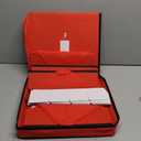 Zober Christmas Ornament Storage Box - Stores 64 Ornaments - Non-Woven, Tear- Proof Christmas Ornament Storage Containers - 3 Inch Cube Compartments - Red