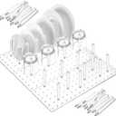 Kigley 3 Pcs Acrylic Pegboard Drawer Organizer with 32 Pegs - 16 x 5.91 in Clear Peg Board System - Drawer Organizers for Dishes, Food Containers, Cookware, Utensils - Kitchen