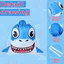 Shellwei 12 Pcs Cute Shark Drawstring Bag Summer Pool Party Favor 10 x 12 Inch Drawstring Backpack Goodie Shark Theme Birthday Party Supplies Storage Gift Bags for Kids Boys Girls, Blue