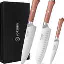 YOTSUBA Kitchen Knives Set, 3 Piece Chef Knife Set, Sharp High Carbon Stainless Steel Forged Blade Professional Kitchen Knife Set with Ergonomic Handle, Chef Knives Set for kitchen with Gift Box