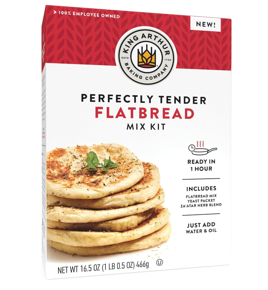 King Arthur Baking Company Perfectly Tender Flatbread Mix Kit 16.5 oz., Baking Mix - Ready in 1 hour, BB 

9/28/2026