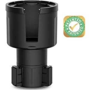 Swigzy [Patented & Upgraded] Car Cup Holder Expander - Adapter Holds: Hydro-Flask, Yeti, Nalgene, Owala, Large (32 40 oz) Water Bottles - Adjustable Expandable Insert Extender  Universal (Black)