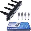 Ignition Coil UF669 and 4 Double Iridium Spark Plugs 1675 Compatible with 2011-2015 Chevy Cruze Limited 1.4L, 2012-2020 Sonic Trax 1.4L, 2013-2021 Buick Encore 1.4L, D521C PFR7S8EG 55577898