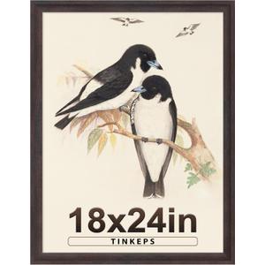 18x24 Frame Walnut Brown with Elegant Concave Design  Large 18 x 24 Poster Frame for Wall, Home, Office & Gallery Display