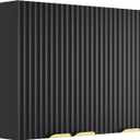 ChooChoo 3 Doors Wall Cabinet Laundry Room, Bathroom Wall Cabinet with Adjustable Shelf, Fluted Wall-Mounted Medicine Cabinet, Storage Cabinet for Kitchen, Garage, Black