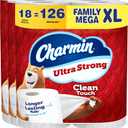 Charmin Toilet Paper Ultra Strong Clean Touch, 18 Family Mega XL Rolls = 126 Regular Rolls (385 Sheet (Pack of 18))