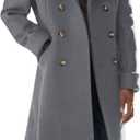 Runcati Mens Trench Coat Notch Lapel Slim Fit Double Breasted Long Pea Coat Winter Warm Overcoat (X-Large, Gray)