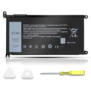 WDX0R 42Wh Laptop Battery for Dell Inspiron 13 5368 5378 15 5567 7560 17 5767 Series Vostro 14 5468 Latitude 3189 Replaces T2JX4 FC92N 3CRH3 | 11.4V Li-ion