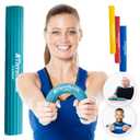 THERABAND FlexBar, Tennis Elbow Therapy Bar, Relieve Tendonitis Pain & Improve Grip Strength, Resistance Bar for Golfers Elbow & Tendinitis, Green, Medium, Intermediate