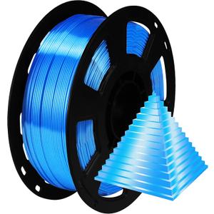 BBLIFE Silk Pearlescent Shining Sapphire Blue PLA Filament, 1kg 2.2lbs 1.75mm 3D Printing Material, Widely Support for FDM 3D Printer, Easy to Print