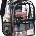 Vorspack Clear Backpack for School, Heavy Duty Clear Bookbag for Girls Boys | 18.5 Inch Extra Large Transparent Backpack, Lightweight, Reinforced Structure, for College, Concert, Travel, Security