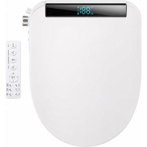 GAICOM Electric Bidet Toilet Seat Heated Seat Fits Round & Elongated | Instant Warm Water, Warm Air Dryer, Remote & Side Knob Control, Self-Cleaning Nozzle, LED Display, Night Light