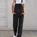Luvamia Overalls Women Loose Fit Denim Bib Baggy Overall Jumpsuit Straight Wide Leg Stretchy Jean Pants Fashion, XL