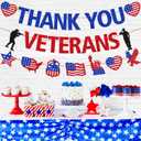2 x Thank You Veterans Banner Happy Veterans Day Decorations American Patriotic Military Army Soldier Memorial Day Theme Dcor Remember and Honor Veterans Party Supplies