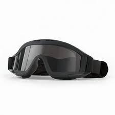 Sports Glasses, Cycling Glasses with 3 Interchangeable Lenses, UV Protection, Super Clear Anti-Fog, Safety Glasses for Running, Skiing, Fishing, Hunting, War Game (Black + 3 Lenses)
