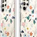 i-Blason for Samsung Galaxy S23 Ultra Case with Built-in Screen Protector, [Magnetic Charging] [Support Fingerprint ID], Full-Body Slim Phone Case for Samsung Galaxy S23 Ultra 6.8", Flower Paint