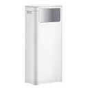 Tall Bathroom Trash Can with Lid, Skinny Commercial Trash Bin with Handle, Space Saving 8 Gallon Plastic Garbage Can with Press Top Lid, White Trashcans for Kitchens, Office, Living Room, Dorm