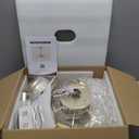 20" Gold Fandelier Ceiling Fan with Light, Flower Crystal Chandelier Ceiling Fan with Light and Remote Control, Modern Caged Enclosed 6 Speeds for Girl's Bedroom, Nursery, Living Room