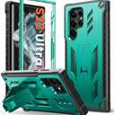 FNTCASE for Samsung Galaxy S22 Ultra Case: Built-in Screen Protector & Kickstand Full-Body Dual Layer Rugged Military Grade Shockproof Protection Heavy Duty Protective Phone Cover 5G-Green