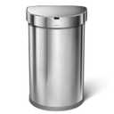 simplehuman 45 Liter / 12 Gallon Semi-Round Automatic Sensor Trash Can, Brushed Stainless Steel