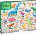 Mudpuppy Mighty Dinosaurs 100 Piece Puzzle – 100 Piece Jigsaw Puzzle with Colorful and Fun Illustrations of Jurassic Creatures for Children Ages 5 and Up by Jones, Rebecca