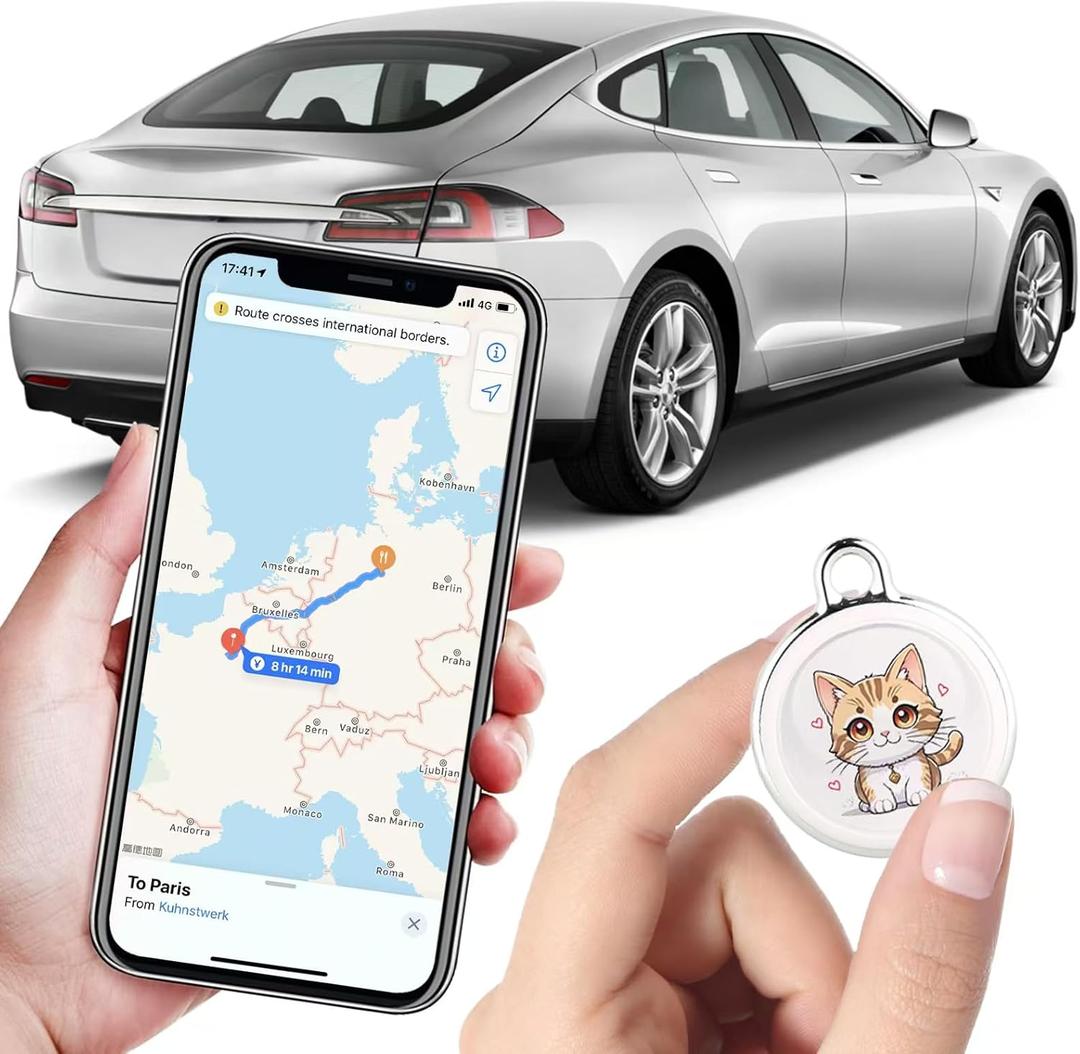 2025 New GPS Tracker for Vehicles  Real-Time Global Coverage Tracking Device for Cars, Kids, and Pets | Long Battery Life, No Monthly Fees & No SIM Card RequiredCat Style