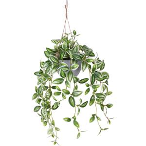 Artificial Plant Hanging Basket with Detachable Leaves Realistic Fake Plants for Home Porch Balcony Decor No Maintenance Fake Plants,1 Pack (Light Green)