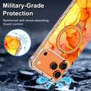 for iPhone 17 Pro Case,[Compatible with MagSafe][Invisible Magnetic Ring Stand],Slim Iridescent Wavy Women Girls Case for Apple iPhone 17 Pro 6.3"(2025),Light Orange
