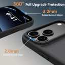 2 x for iPhone 17 Pro Max Case Compatible with Military Grade Drop Protection Slim Translucent Matte Shockproof with Anti-Fingerprint Phone Case (Black, iPhone 17 Pro Max)