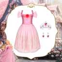 HAMSILY Princess Dress Up Clothes for Little Girls: Princess Costume for Girls Toddler, Girl Toys Age 3 4 5 6 Year Old Girl Birthday Gifts Christmas Gift