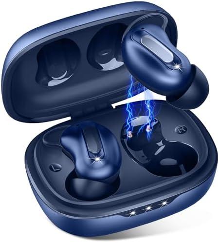 Sleep Earbuds, Mini ANC Wireless Earbuds Bluetooth 5.4 Headphones Deep Bass Stereo, 48H Playtime Ear Buds, 4 ENC Noise Cancelling Mic, IP7 In Ear Earphones for Side Sleepers,Touch Control, Blue