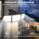 daphino 2500LM Solar Lights Outdoor with Motion Sensor,3 Head 270 Wide Angle Street Area Lights, IP65 Waterproof Security Lighting with 3 Modes(Non-Remote,2 Pcs)