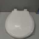 Round Toilet Seat with Quick Release + Soft Close, Easy Clean No Slam, PP Material Safe and White, 16.5 x 14.1 inches