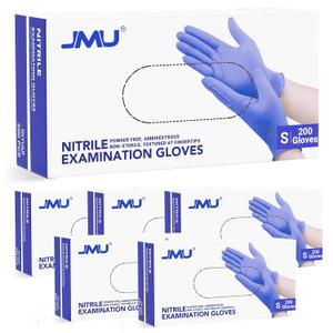 JMU 1200 Count Nitrile Exam Gloves Small - 3.5Mil Disposable Gloves, Latex Free Powder Free, Violet Blue - Medical Grade, Textured Fingers for Better Grip
