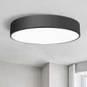 16 inch Round Flush Mount Ceinling Light Fixture, Contemporary 3-Light Modern Ceiling Light with Brass Gold Finish for Hallway Kitchen Laundry Bedroom,Foyer,Entryway,Closet (15.8", Black)