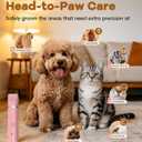 Veeconn Dog Grooming Clippers Kit-Electric Rechargeable Cat Trimmer Tools-Cordless Quiet Pet Nail Paw Grinder-4 in 1 Multifunctional Low Noise Shaver-Razor for feet Face Ears Toenail Eye (Pink)