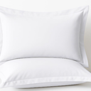 2 Pack Pillow Shams Standard Size 20x26 600 Thread Count 100% Organic Cotton Black Pillow Covers with 2 Inch Flange, Soft & Smooth Premium Hotel-Quality Pillowcases Set of 2, White