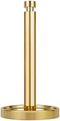 Ivilon Paper Towel Holder Stand - Steady and Easy Tear - Fits All Paper Towel Rolls - Gold Polished