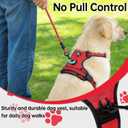 NESTROAD No Pull Dog Harness,Adjustable Oxford Dog Vest Harness with Leash,Reflective No-Choke Pet Harness with Easy Control Soft Handle for Small Medium Dogs(Medium,Red)
