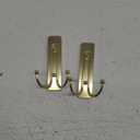 Command Large Satin Brass Double Hooks, 2 Coat Hooks and 2 Command Strips, Damage-Free Hanging with Adhesive, Great for Hanging Christmas Decorations, Holds up to 4 lb