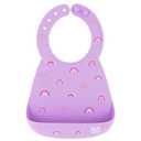 Bumkins Bibs, Silicone Pocket for Babies, Baby Bib for Girl or Boy, for 6-24 Months Up to Toddler, Essential Must Have for Eating, Feeding, Baby Led Weaning Supplies, Mess Saving, Rainbows Purple