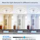 20 Inch Low Profile Ceiling Fans with Lights and Remote, Flush Mount Upgrade 7-Blade Ceiling Fan with Light, 3000K-6500K Dimmable Modern Fandelier Ceiling Fans for Bedroom, Diamond White