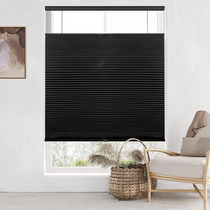 LazBlinds Top Down Bottom Up (TDBU) Cordless Cellular Shades, Blackout Light Blocking Honeycomb Shades Thermal Insulation Noise Reduction Blinds for Windows, 35" W x 64" H