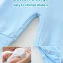 Cute Newborn Unisex Baby 100% Cotton Long Sleeve Onesie Coming Home Outfits,Soft Romper with Mittens & Hat (Blue)