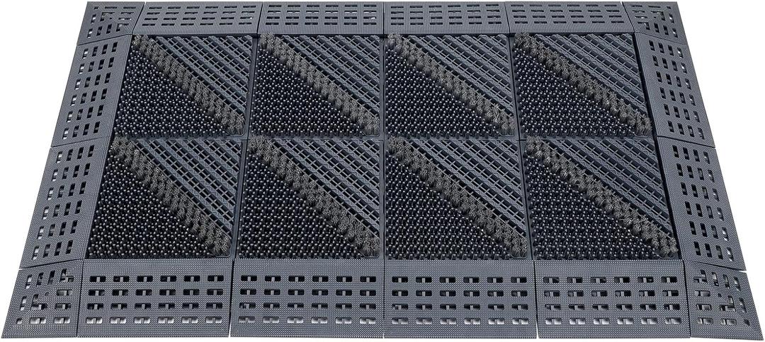Shoe Brush Scraper - Door Scrubber Mat Outdoor Heavy Duty Boot Scraper with Brush for Home Porch Garden - - All Weather Shoes & Boots Cleaner, Removes Snow, Sand and Mud  29.5 x 17.7
