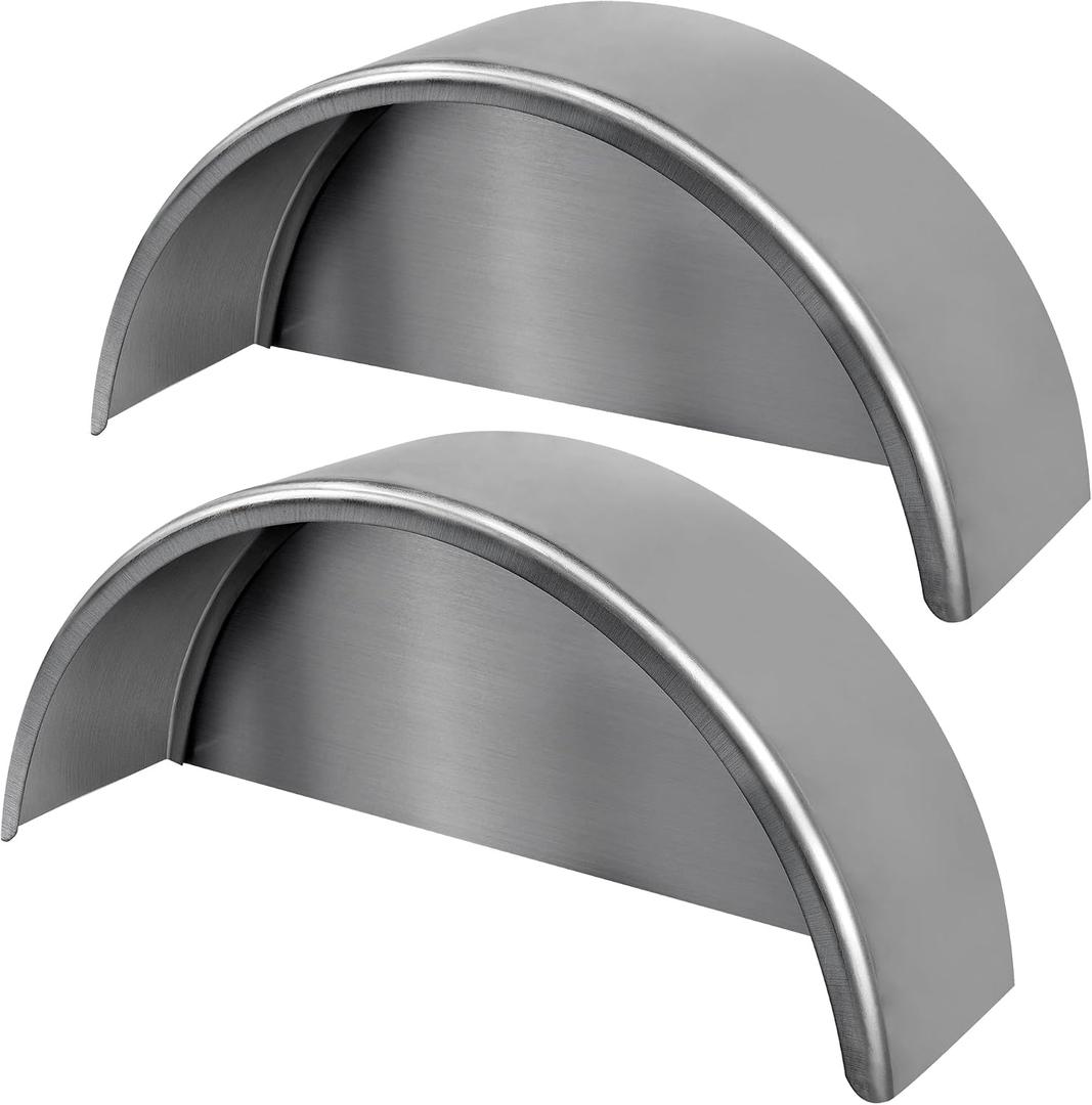 JY PERFORMANCE Trailer Fenders Single Axle, Steel Round Single Axle Trailer Fenders with Fender Backs Fits for 14''-16'' Wheels, 32'' x 9'' x 15'' Separate Fender and Back Plate, Not Welded (2 PCS)