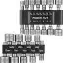 23 Pcs Power Nuts Driver Drill Bit Tools Set 1/4'' Driver Hex Shank Keys Metric Socket Wrench Screw Impact Bit Set for Power Tools, Electric Drills Screwdrivers Socket Wrench