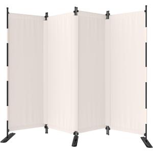 Room Divider, 4 Panel Upgraded Folding Privacy Screen, 88 Highly Secretive Separation with 3 Metal Feet, Partition Screen, Lightweight Freestanding Wall Divider Bedroom (White)
