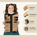 Chell Mini Size Trifold Poster Board, 16" x 24", Small Corrugated Project Boards, Black, 2 Pack