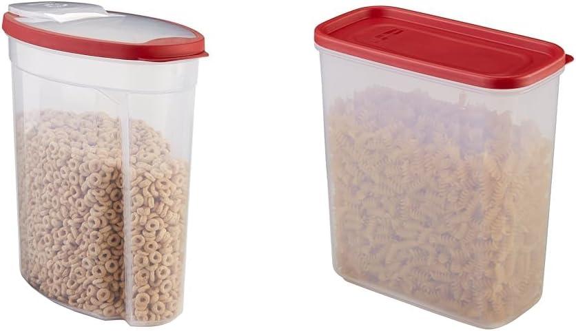 Rubbermaid Cereal Keeper Container, 1.5-Gallon & Modular Food Storage Container, 21 Cup, Racer Red 1776473